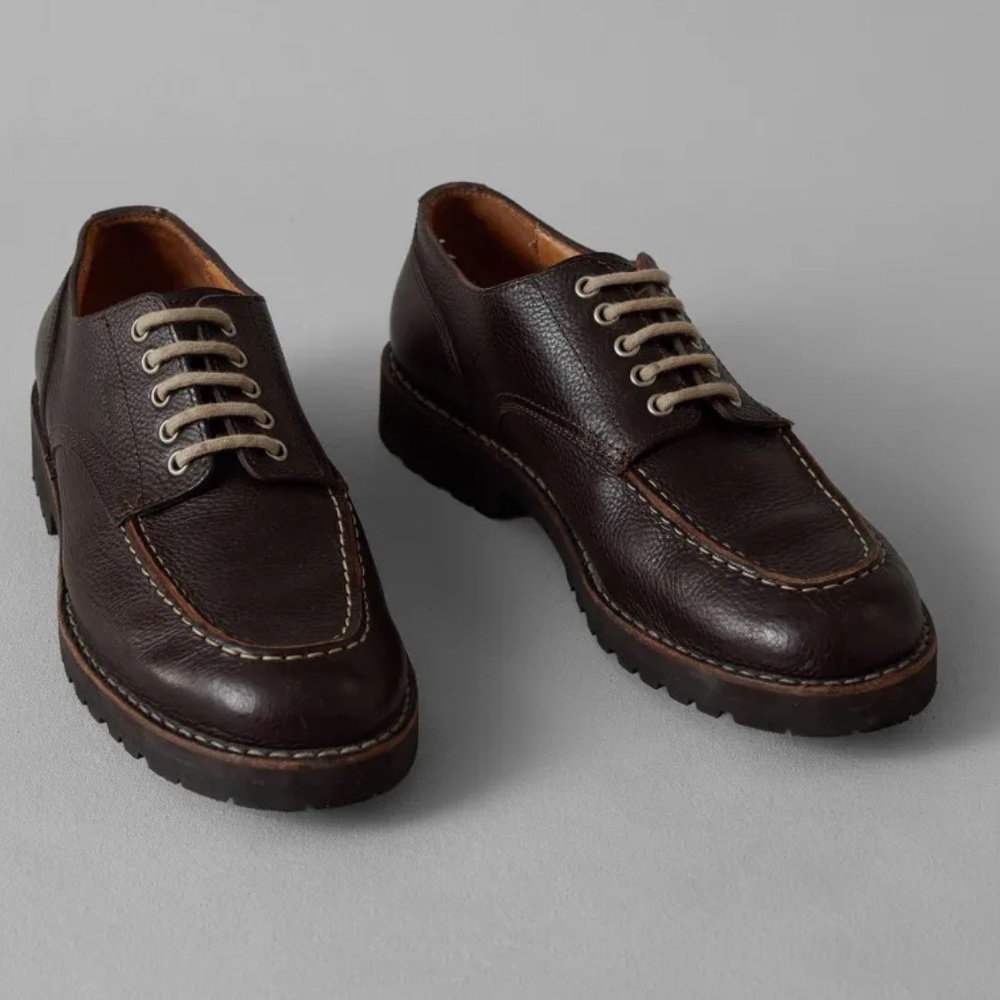 Italian made Dark Brown Men's Leather Oxfords by FRACAP / size 12